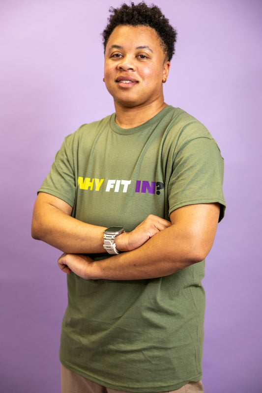 “Why Fit In?” Nonbinary Pride T-Shirt
