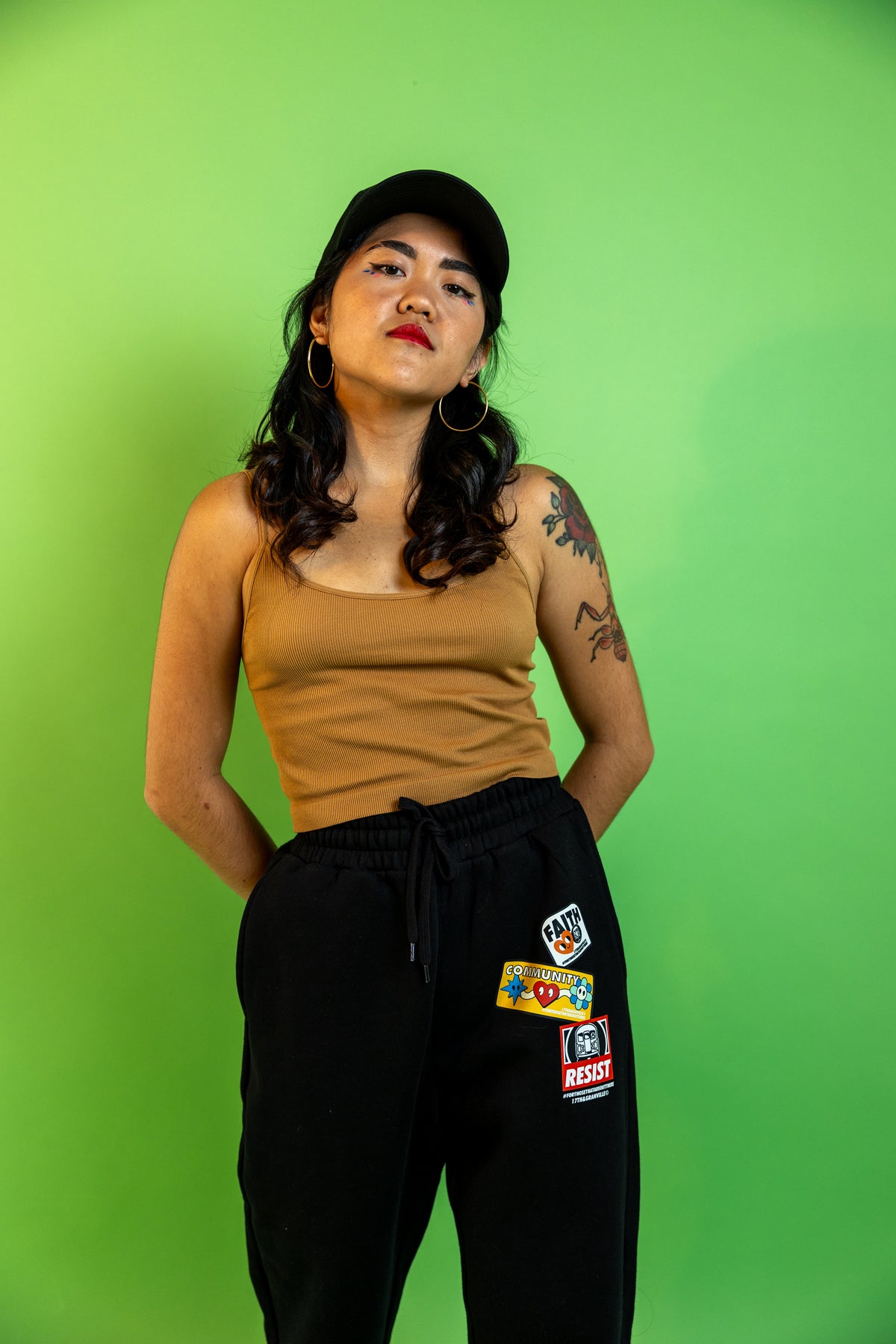 Faith Community and Resistance sweatpants.