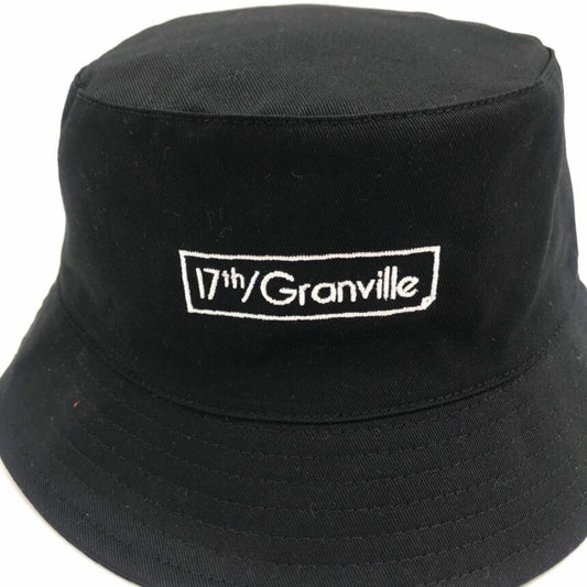 Black Bucket Hat with Embroidered 17th & Granville Logo
