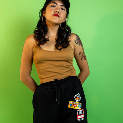 Faith Community and Resistance sweatpants.